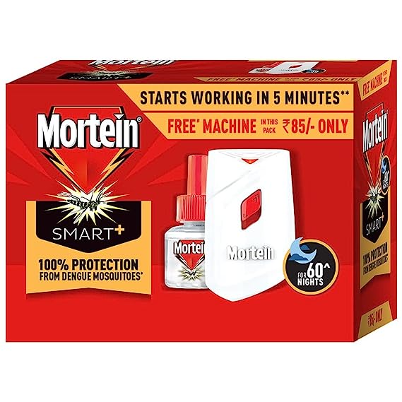 Mortein Insta5 Mosquito Repellent | Combo Pack - Machine + 1 Refill (45ml) |100% Protection from Dengue Mosquitoes